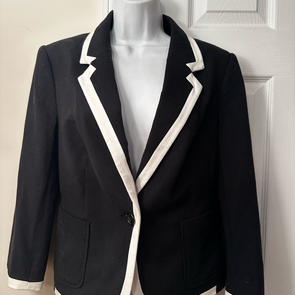 The Limited Black Blazer with White Trim - M